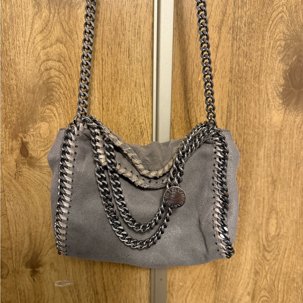 Stella McCartney Falabella Tiny Tote Authentic in Gray Vegan Suede - Picture 13 of 13